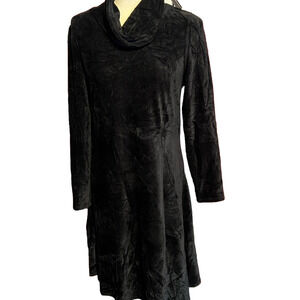 NWT Alison Sheri Black Cowl Neck Velvet Dress  S
